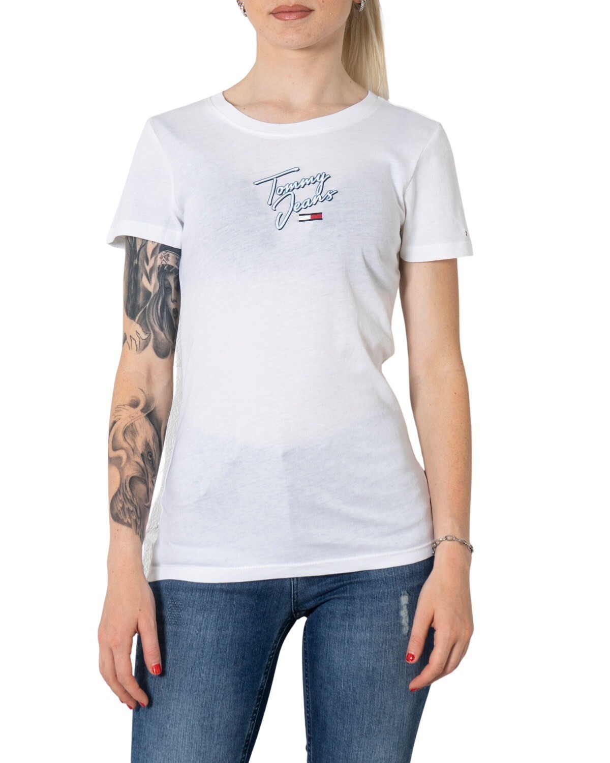 

Футболка женская Tommy Jeans с принтом, белый