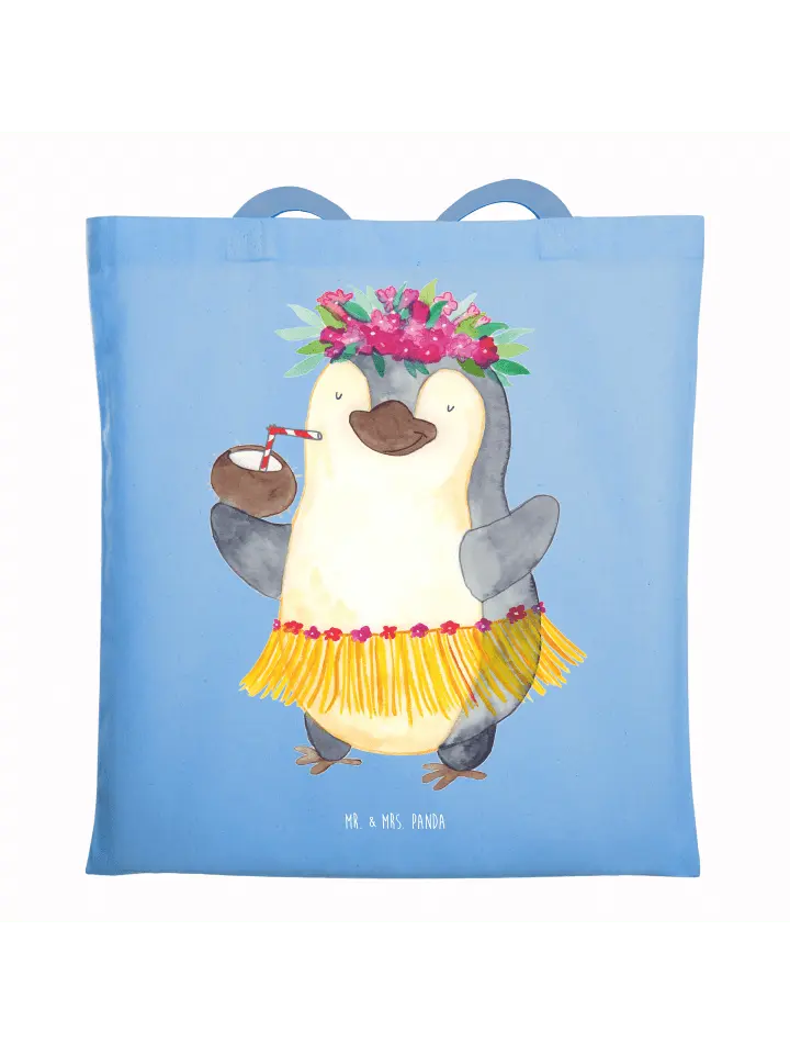 

Сумка для переноски Mr & Mrs Panda Pinguin Kokosnuss ohne Spruch, небесно-синий