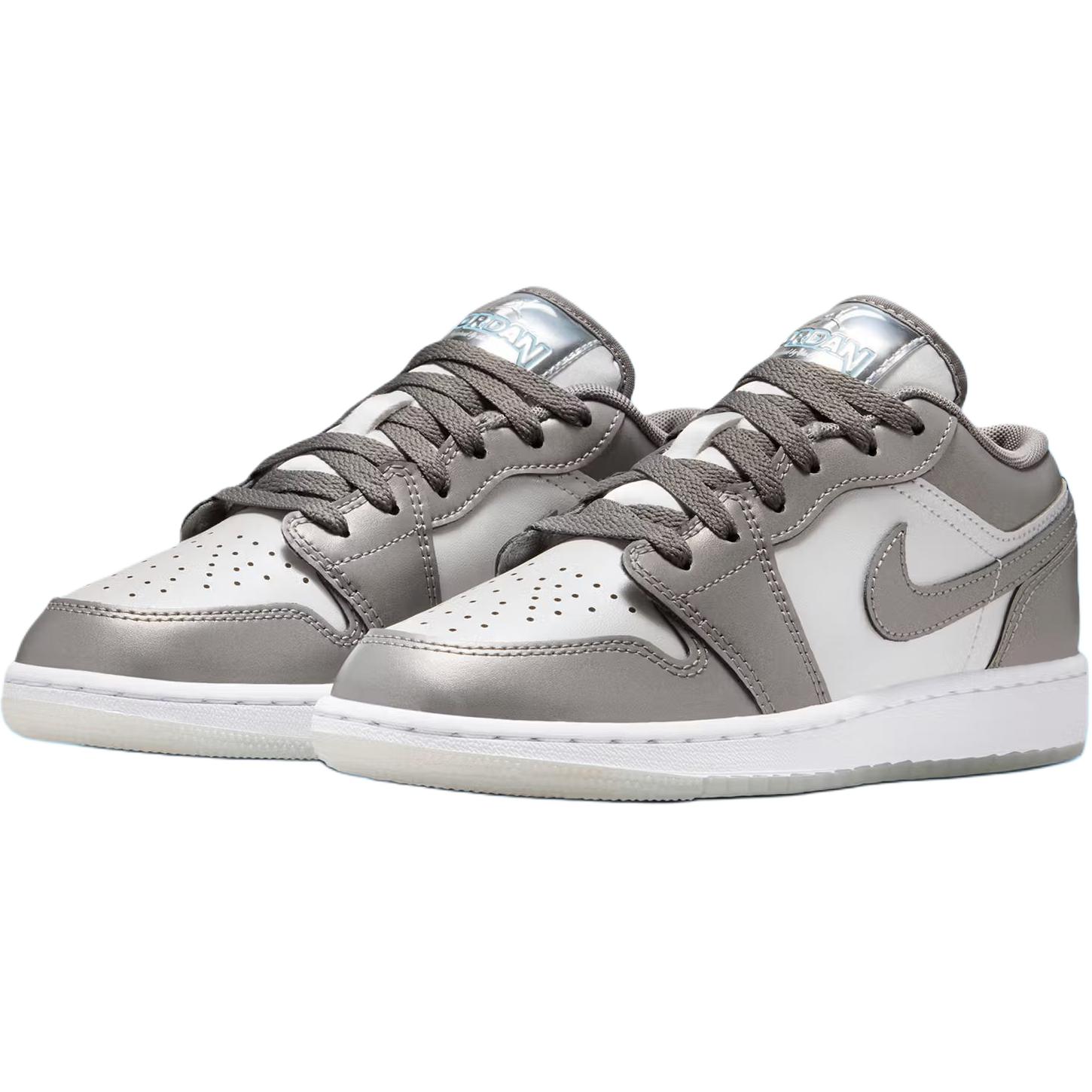 Jordan Air 1 Low top баскетбольные кроссовки silver gray детские — фото 4
