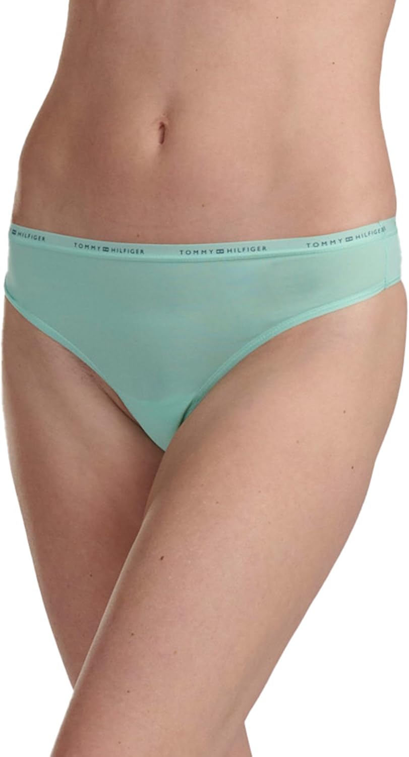 Женские стринги Tommy Hilfiger с микро-логотипом и поясом, 5 шт., Beach Glass/Sweet Blue/Bright White/Sunshine/Sky Captain — фото 2