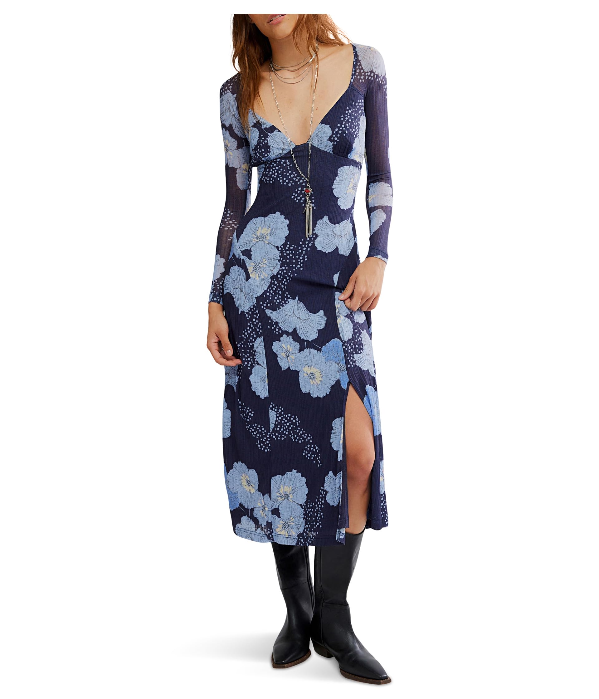 

Платье Free People Calla Midi, цвет Sky Combo