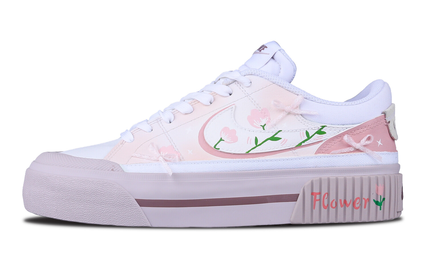 

Кроссовки Nike Court Legacy Skateboarding Shoes Women's Low-top Pink, белый