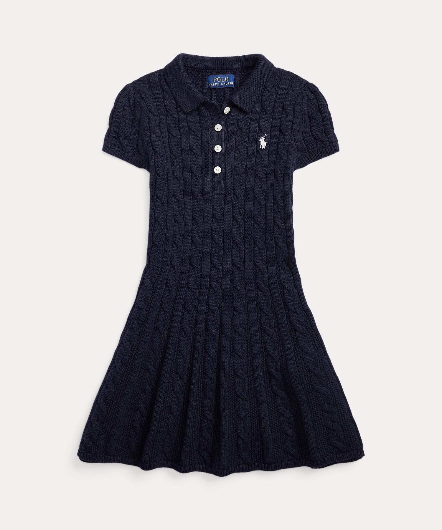 (Девочки, 2-6 лет) Хлопковое платье-поло крупной вязки Polo Ralph Lauren, 410 Navy — фото 2
