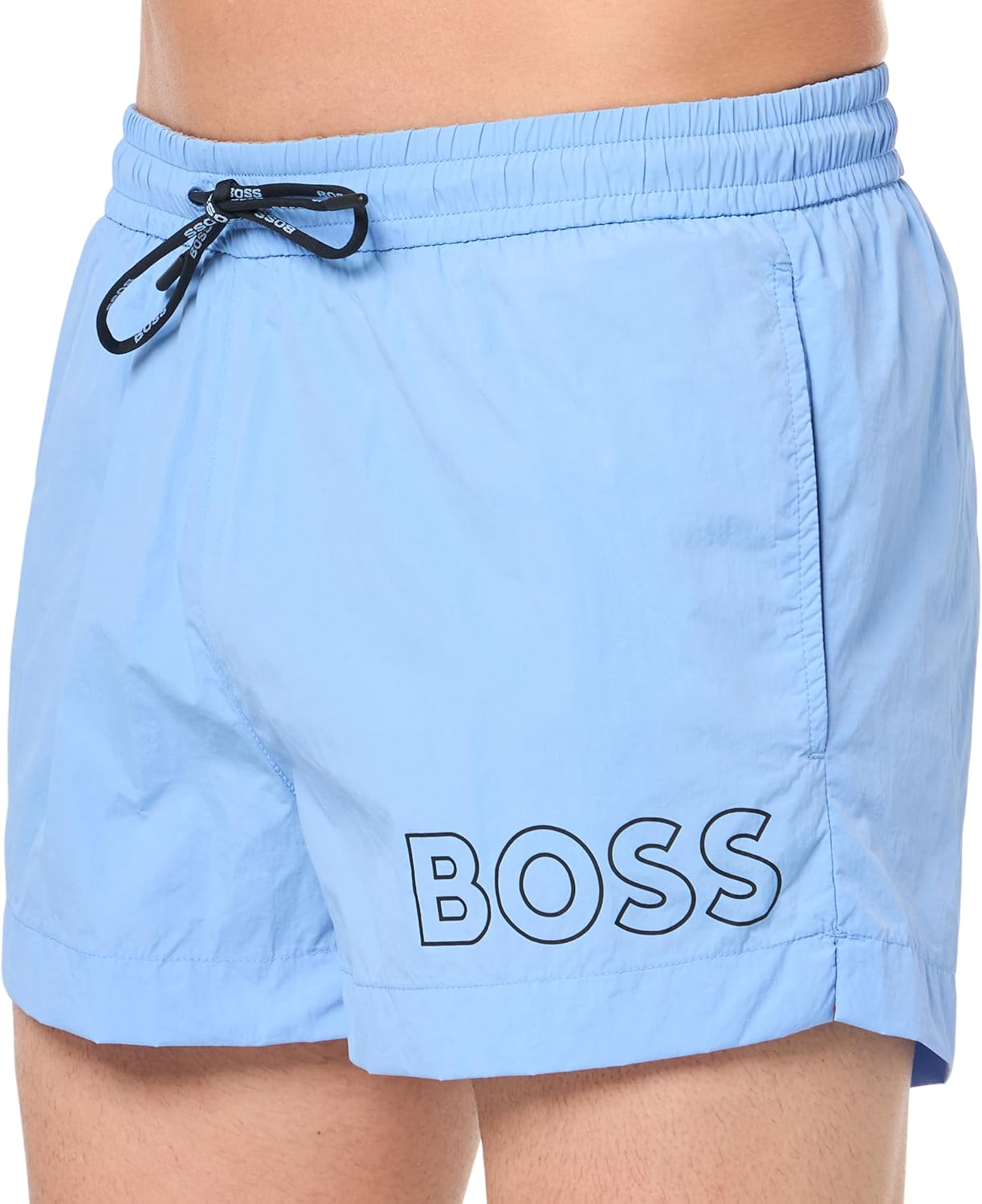 Плавки-шорты мужские BOSS с большим логотипом, Niagara Mist — фото 3