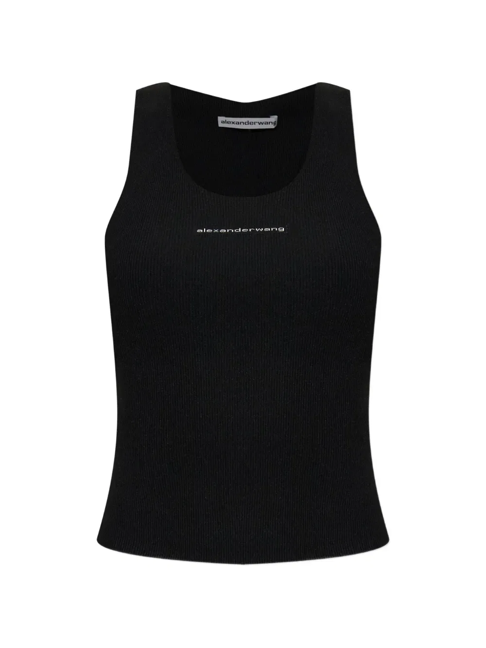 Ребристая майка с логотипом Alexander Wang, черный