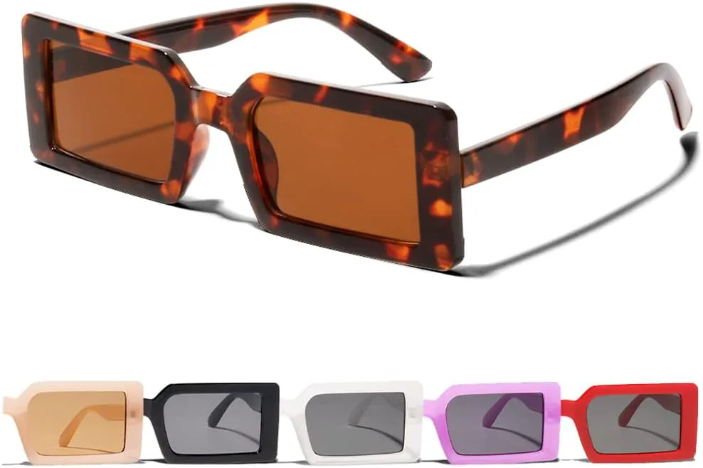 

Женские солнцезащитные очки ShadyVEU с плоской верхней частью, винтажной прямоугольной оправой и градиентными линзами, в толстой оправе, Red Frame / Smoke Lens