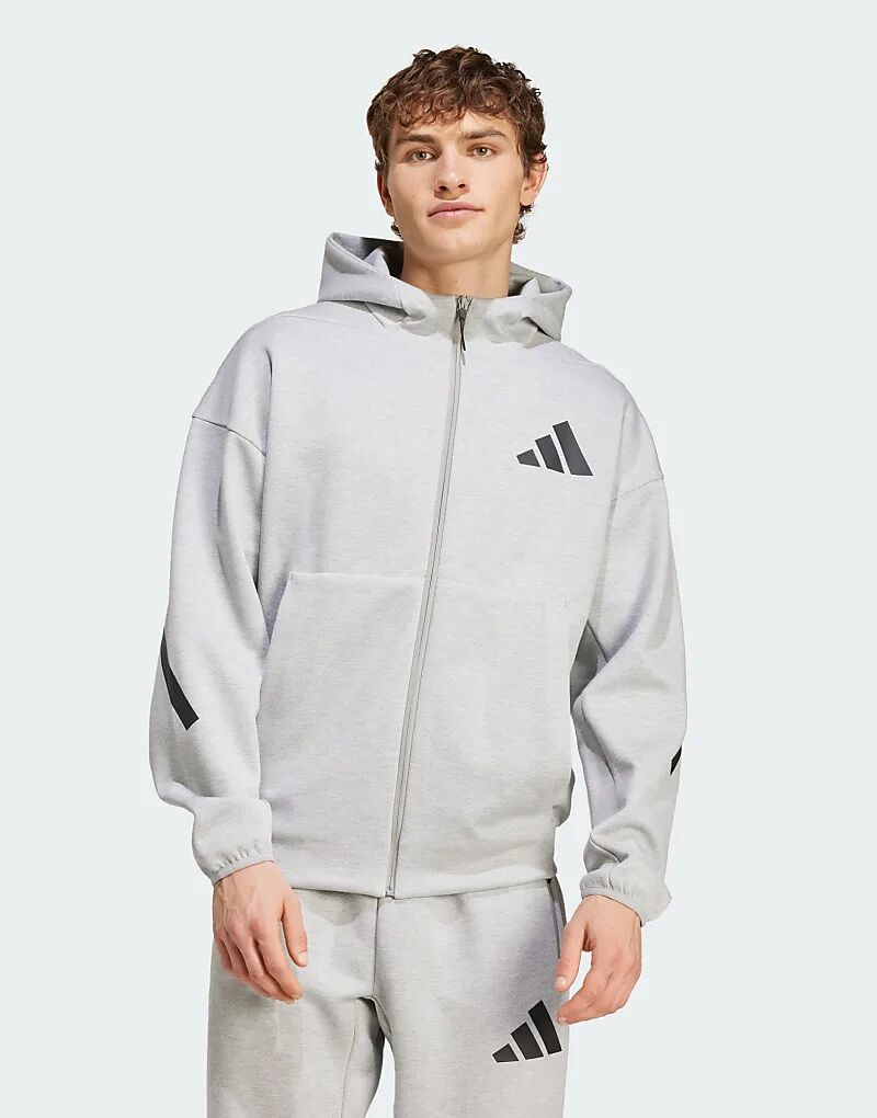 

Спортивная куртка adidas Originals ZNE премиум-класса с капюшоном и застежкой-молнией серого цвета Adidas Performance, Серый, Спортивная куртка adidas Originals ZNE премиум-класса с капюшоном и застежкой-молнией серого цвета Adidas Performance