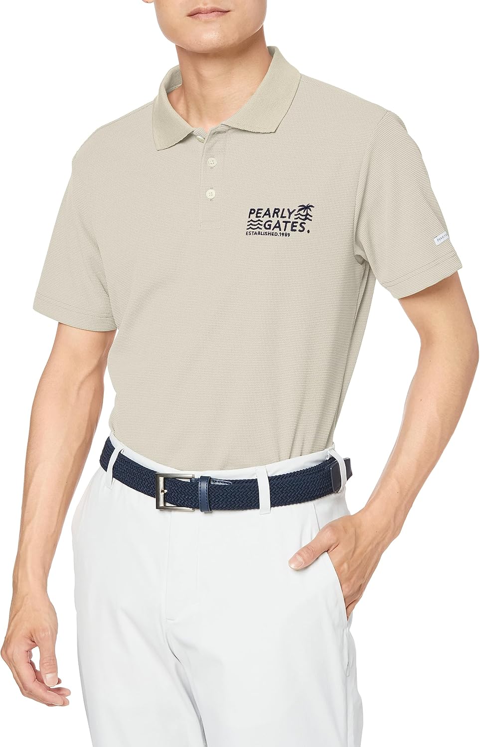 

Мужская поло-рубашка с коротким рукавом Parly Gates 053-3160515 (дышащая, с логотипом на спине) / для гольфа Pearly Gates, серый