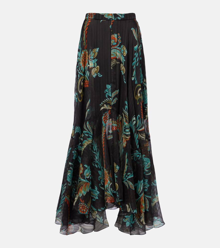

Шелковая сатиновая макси-юбка Etro, Black