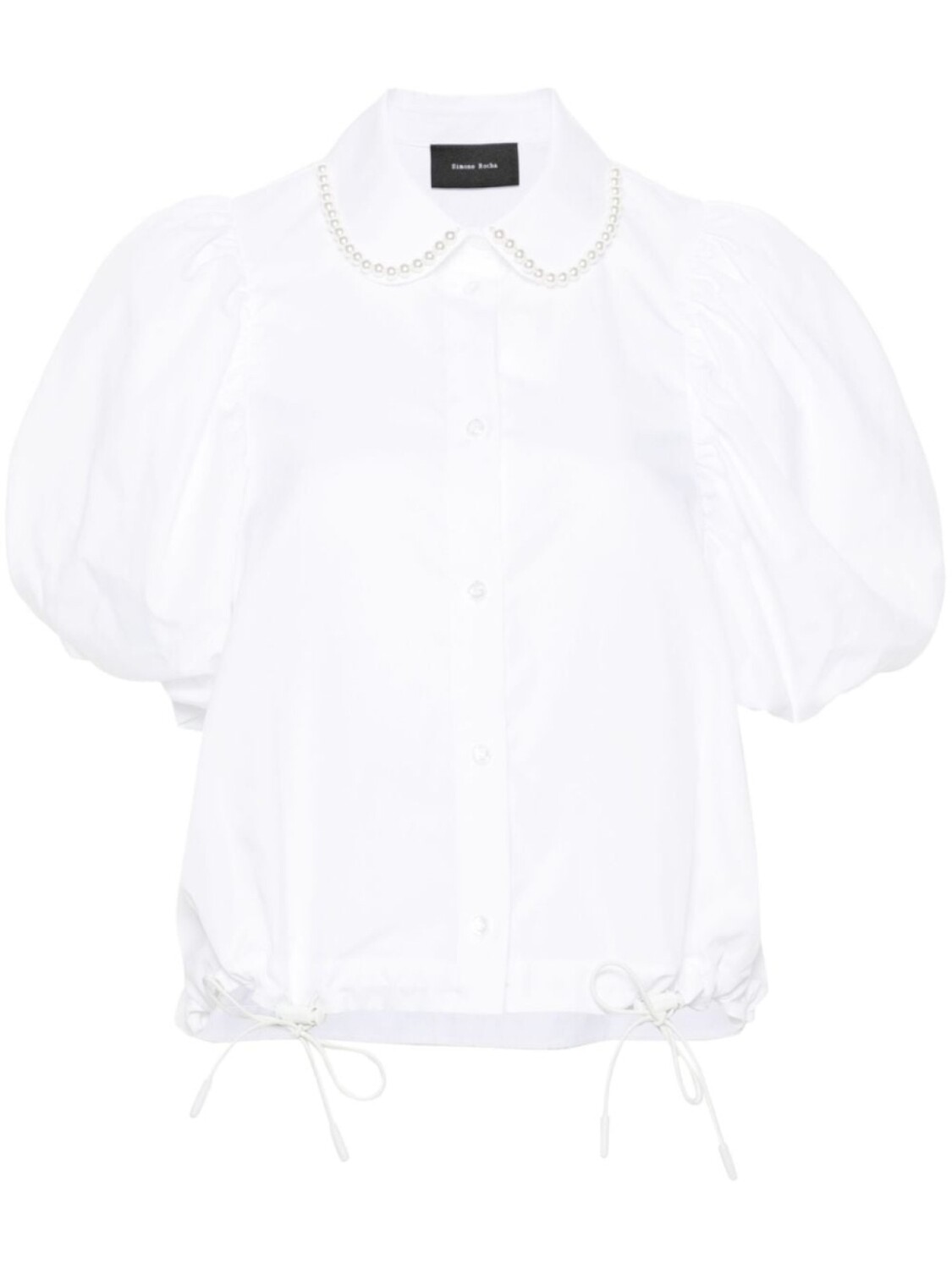 

Simone Rocha укороченная рубашка с бисером, белый
