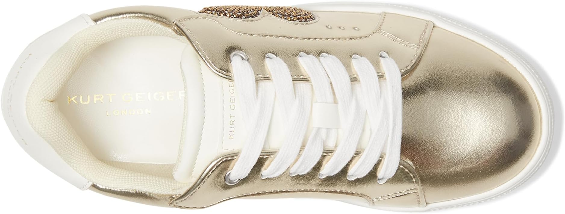 Кроссовки Kurt Geiger London Kids  Mini Luckson Heart, Gold — фото 2