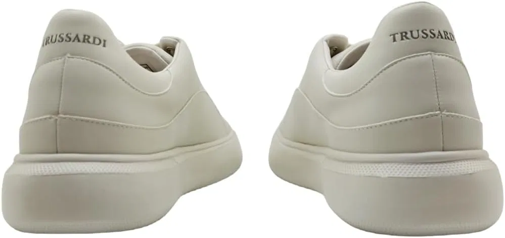 Мужские кроссовки Trussardi 77A00537 на платформе, повседневные, для ходьбы, белые — фото 4