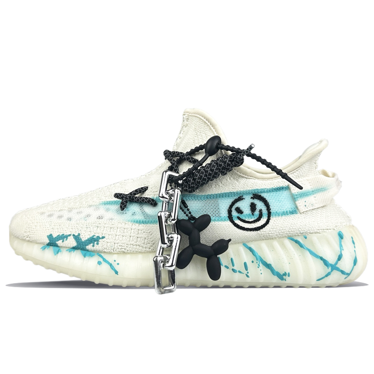 

Adidas Originals Yeezy Boost 350 V2 Low Top повседневные кроссовки унисекс белый циан, цвет White Cyan