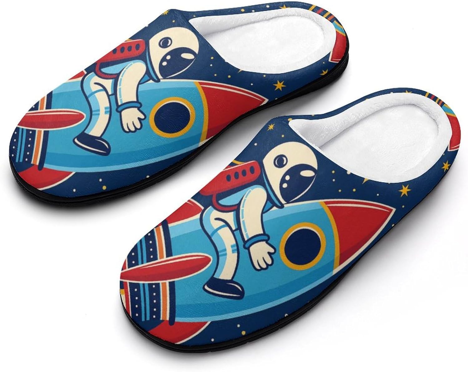 

Мужские хлопковые домашние тапочки Kkdskkds, Astronaut Riding Rocket in Space