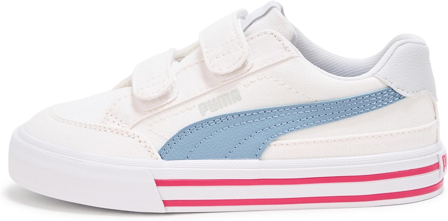 Детские кроссовки PUMA Suede с двумя застежками, Little Kid (4-8 Years) White-silver Mist Ah25 — фото 2