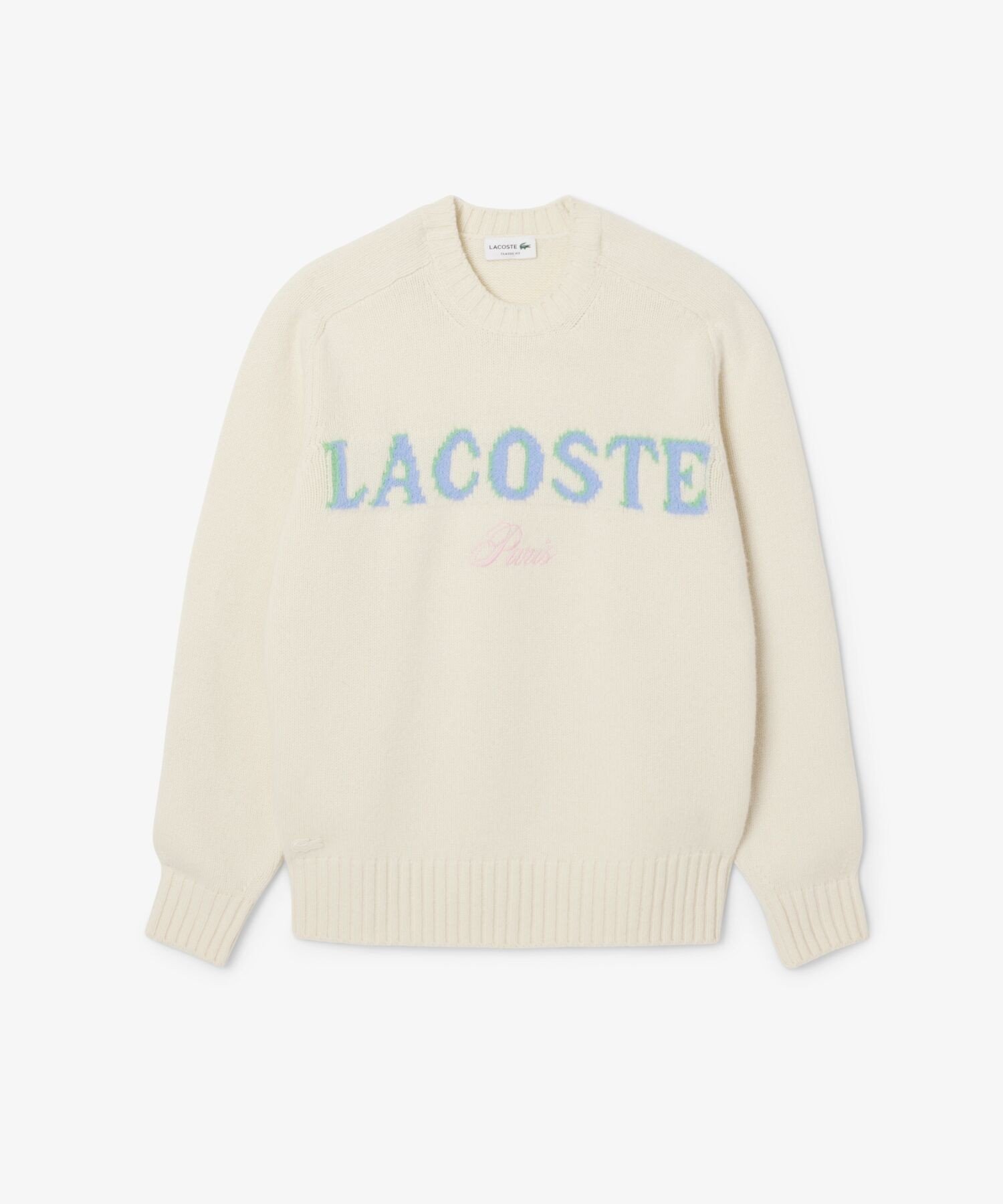 Фирменный свитер с логотипом и ворсистой вязкой LACOSTE, Off white — фото 4