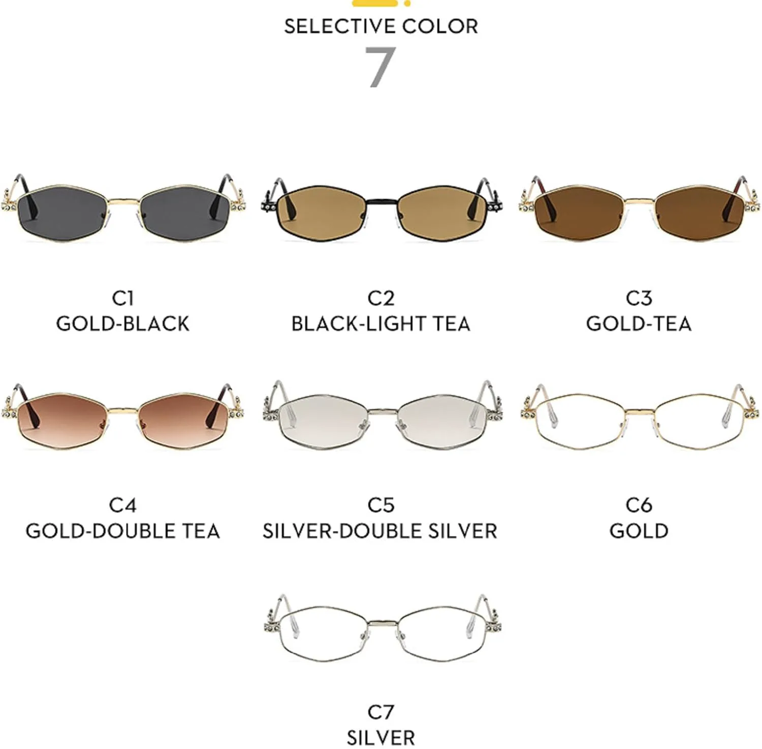 

Модные шестиугольные солнцезащитные очки со стразами для женщин и мужчин в стиле ретро, ​​ромбовидной формы, защита от УФ-излучения UV400 mincl, Gold Brown