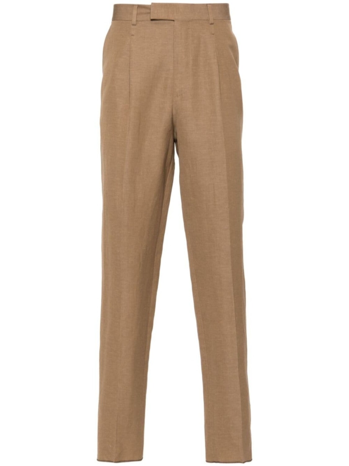 

Зауженные льняные брюки Zegna, коричневый