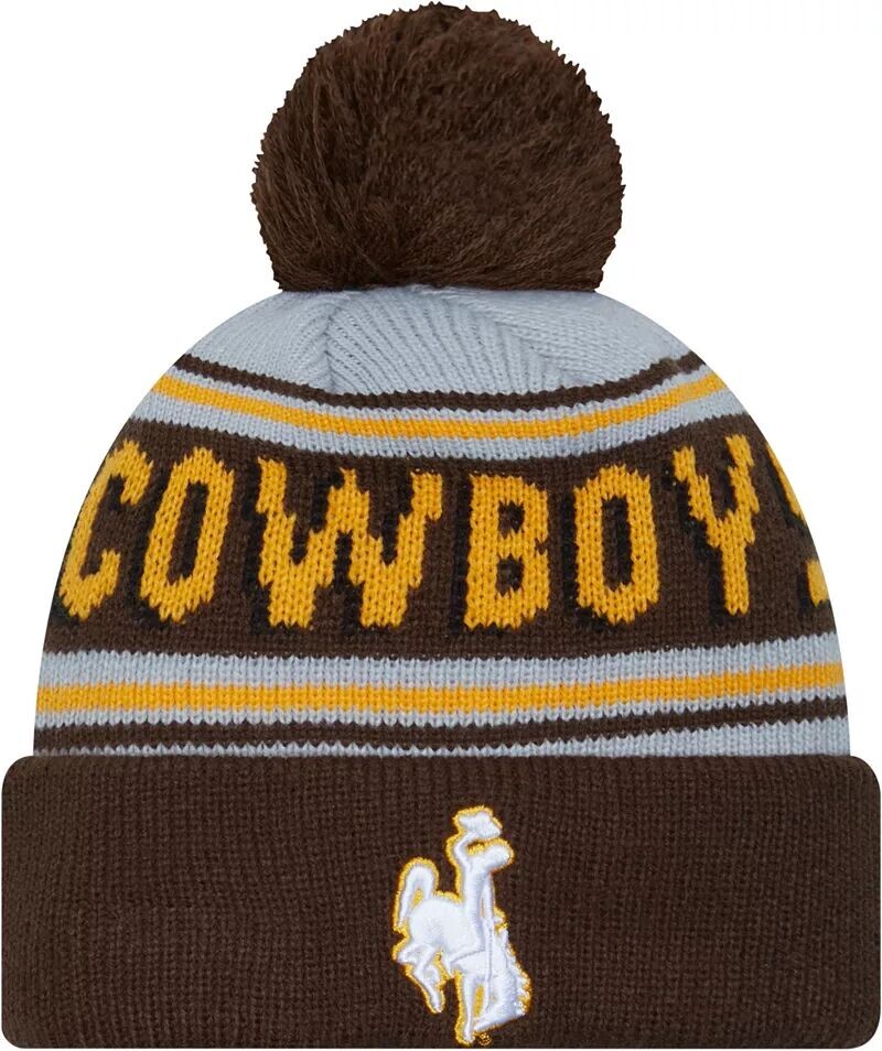 

Мужская коричневая шапка с помпоном New Era Wyoming Cowboys с надписью New Era