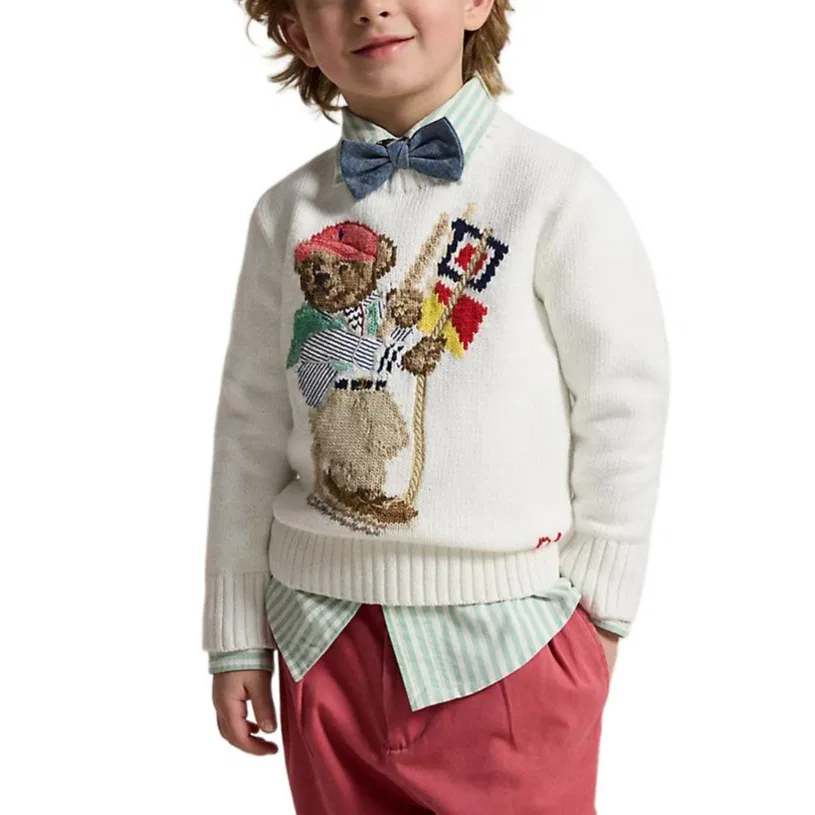 Свитер Polo Bear детский белый — фото 4