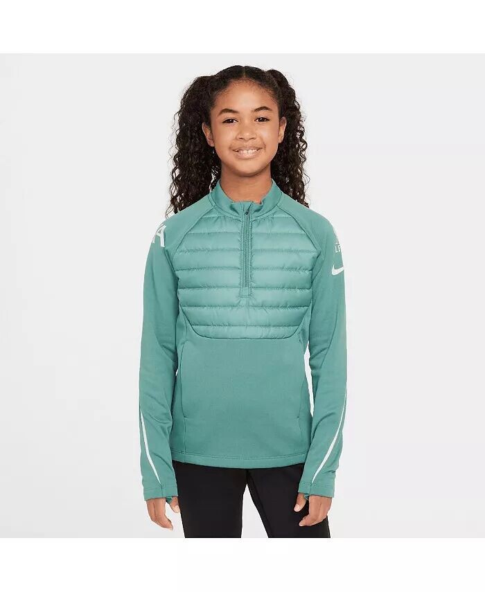 

Рубашка Big Boys and Girls Teal Liverpool 2024/25 Academy Drill Quarter-Zip Nike