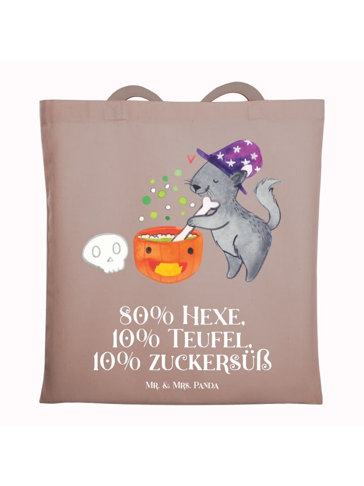 

Сумка Mr. & Mrs. Panda Tragetasche Kater Hexenkessel mit Spruch, коричневая пастель
