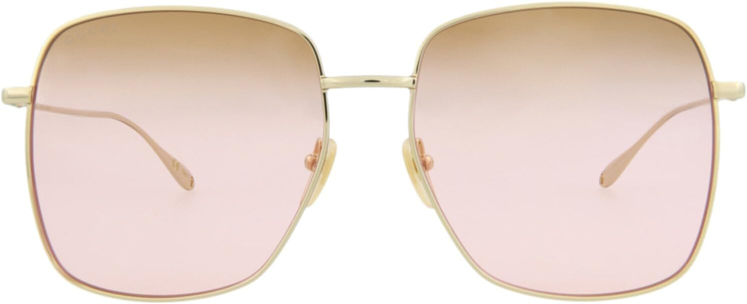 

Солнцезащитные очки Gucci квадратной/прямоугольной формы, золотисто-розовые, класса люкс, изготовлены в Японии, металлическая оправа, дизайнерская мода для повседневной роскоши