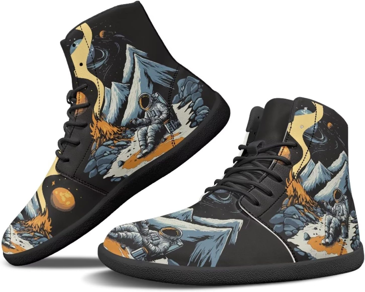 

Охотничьи ботинки Binienty Barefoot для мужчин и женщин, водонепроницаемые, из искусственной кожи, высокие, с поддержкой лодыжки, спортивная обувь, Snowy Mountain Astronaut