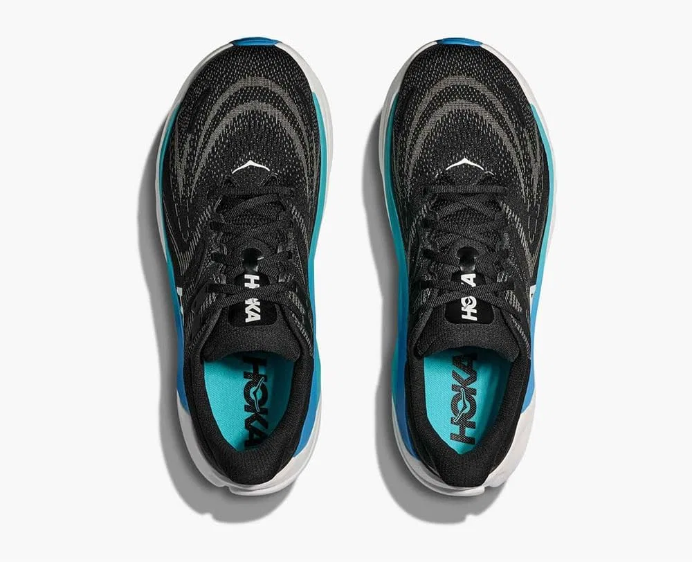 Мужские беговые кроссовки HOKA Clifton 10 Wide, Black Skyward Blue — фото 4