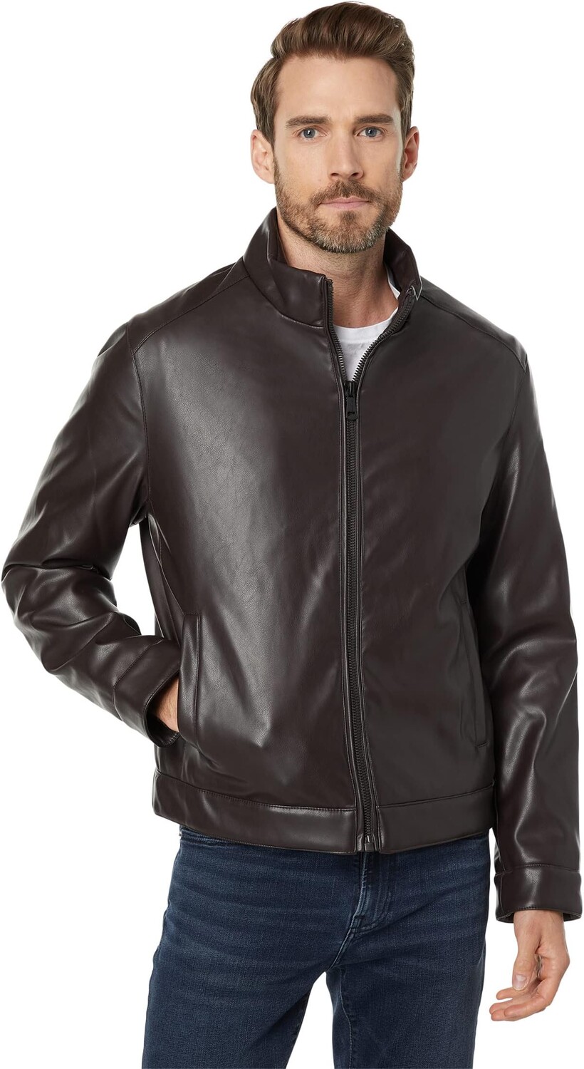 

Куртка Cole Haan 26" Clean Moto Jacket, цвет Dark Brown