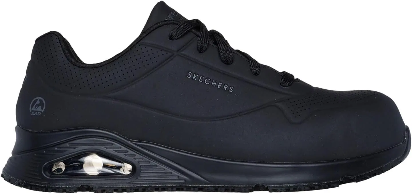 Мужские кроссовки Skechers UNO Sr - Doltin Comp Toebau, Black Synthetic — фото 4