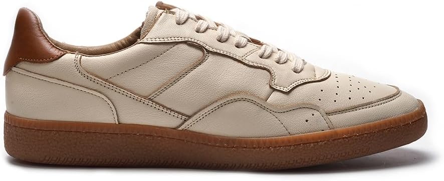 

Мужские кожаные кроссовки A. Veer Hugo, Премиальные кеды на шнуровке, Амортизирующая стелька и прочная резиновая подошва, Легкие и стильные кроссовки на каждый день для работы, путешествий и выходных, кремовый