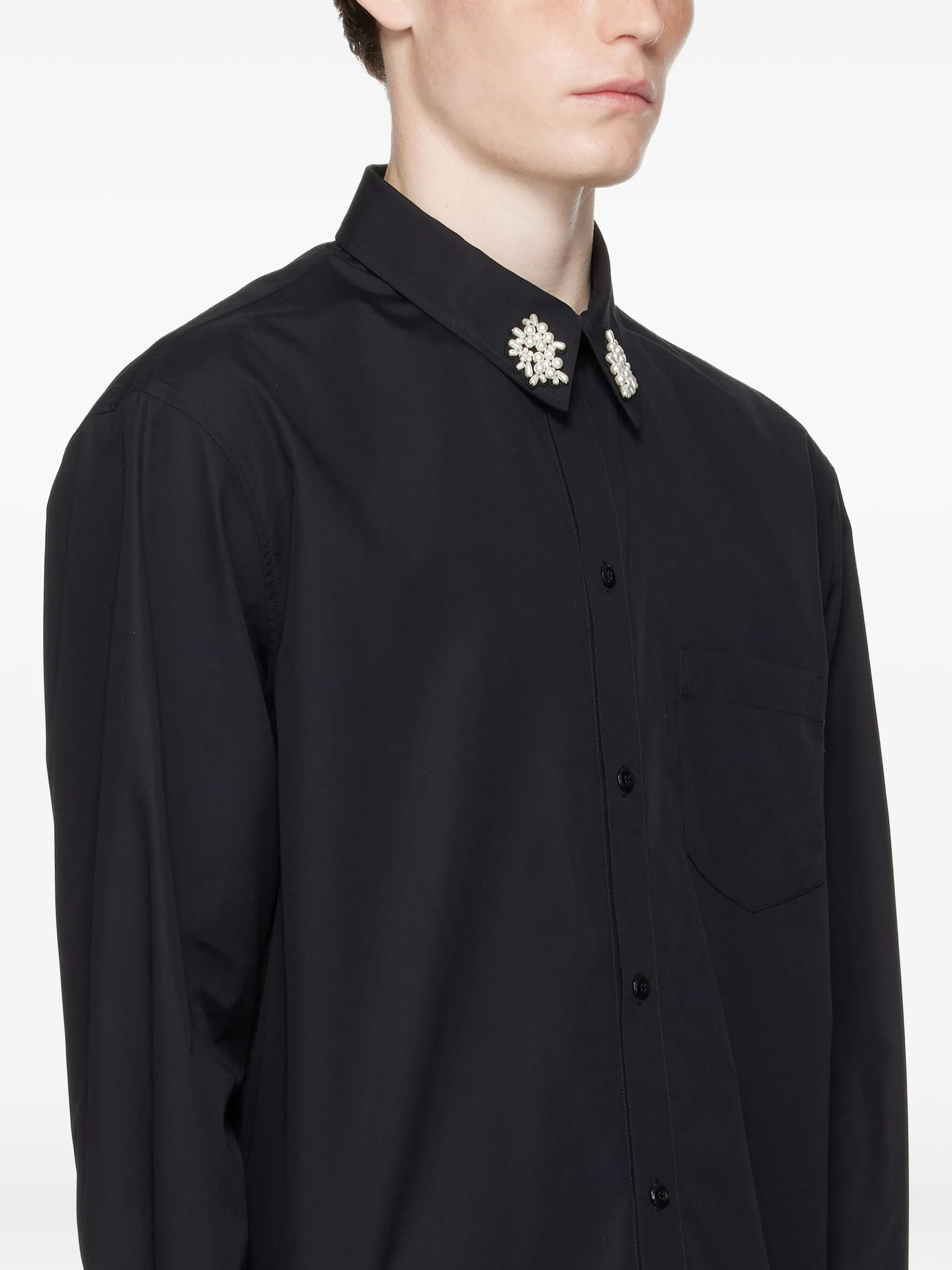 

Футболка с искусственным жемчугом Simone Rocha, черный