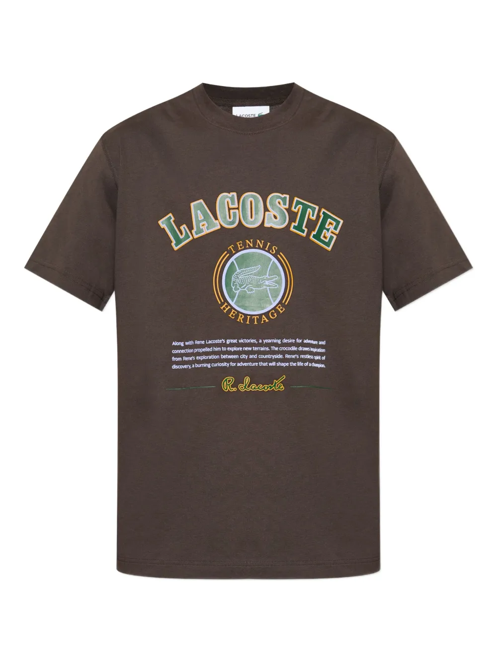 

Футболка с принтом Lacoste, коричневый