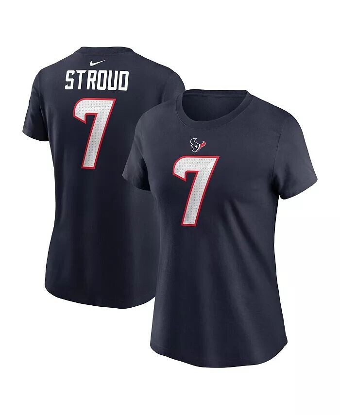 

Женская футболка CJ Stroud Navy Houston Texans с именем и номером игрока Nike