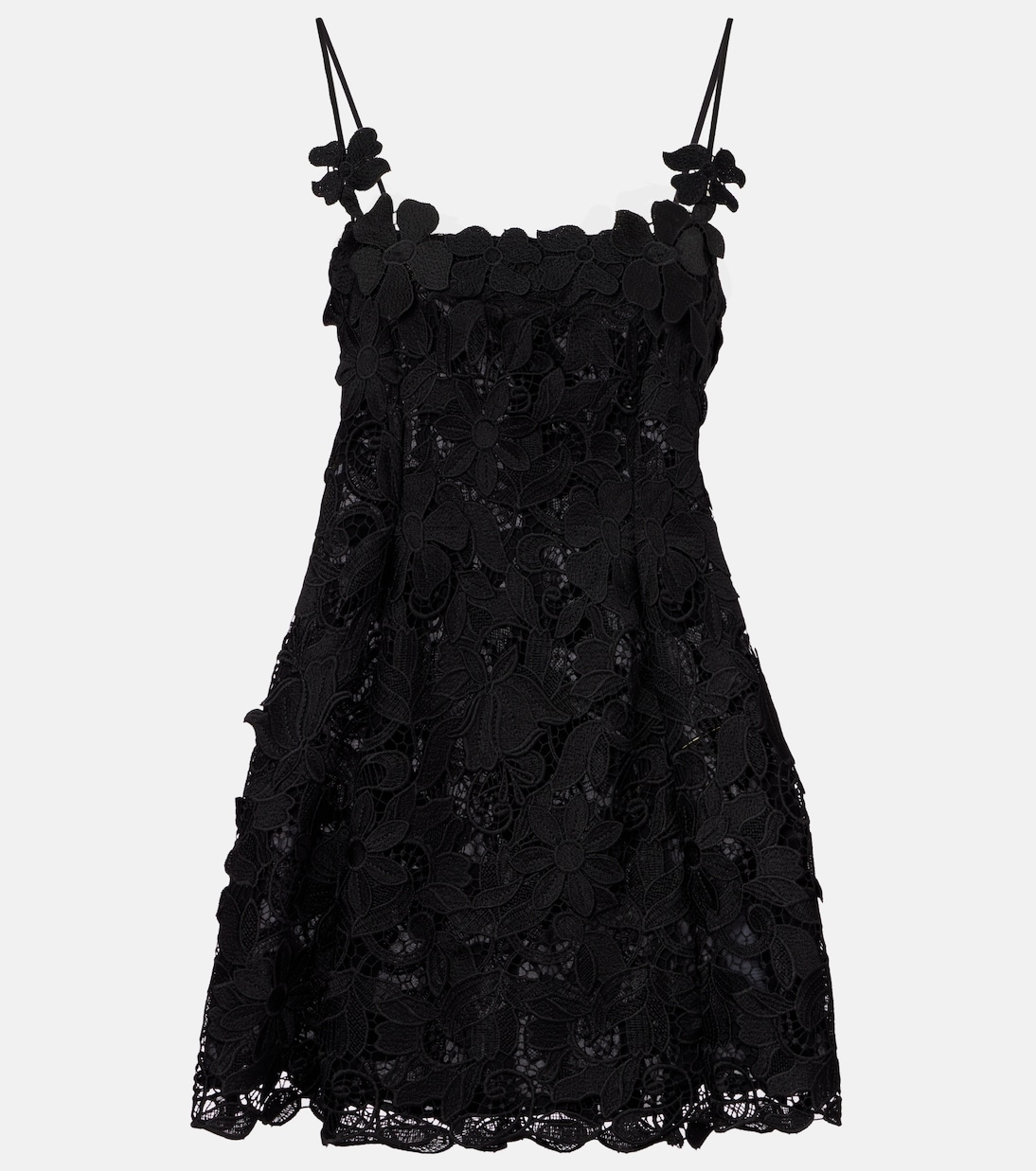 

Мини-платье из цветочного кружева Blumarine, черный