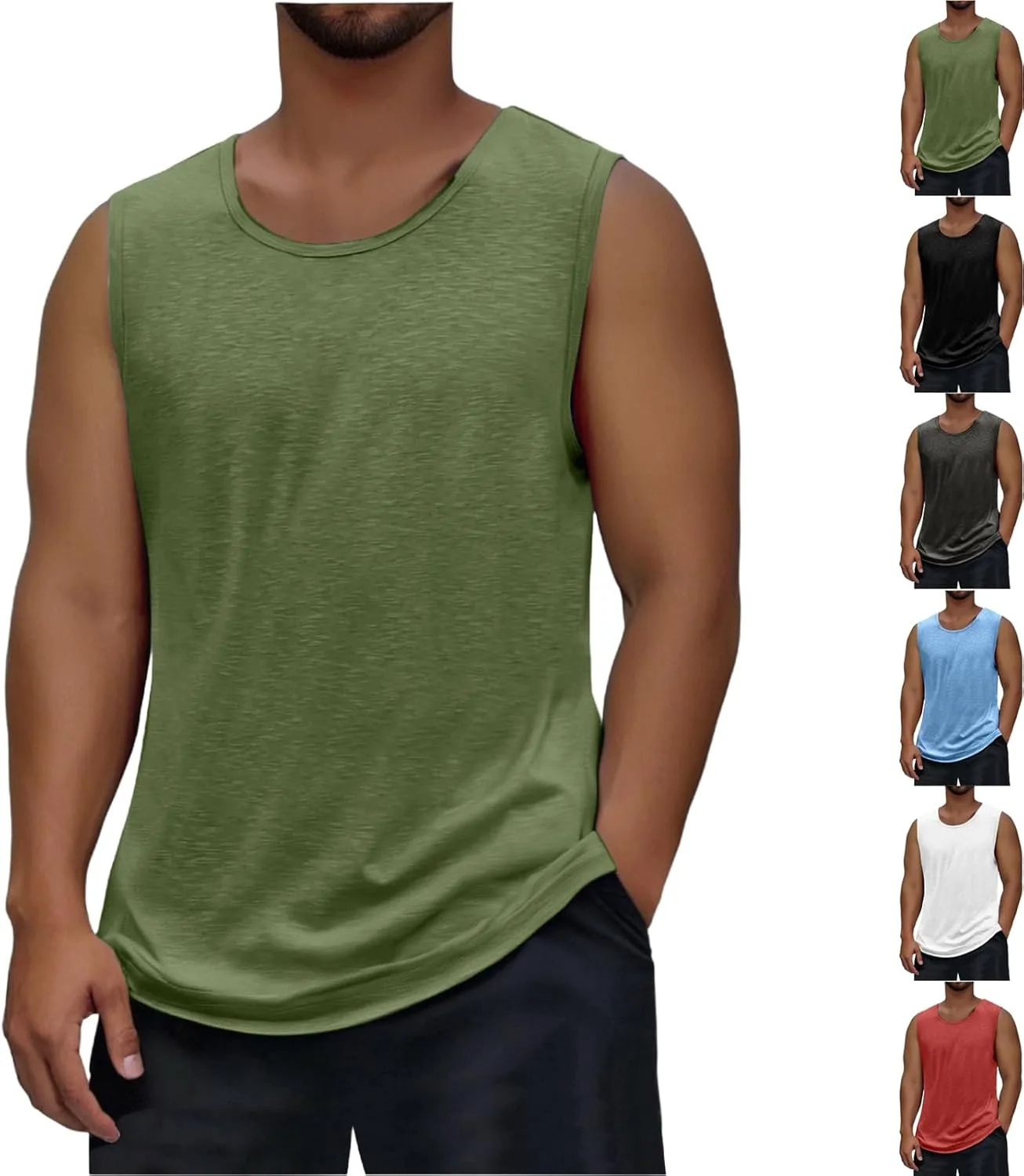 

Мужская майка-борцовка Loose Fit Sleeveless Crewneck летняя легкая