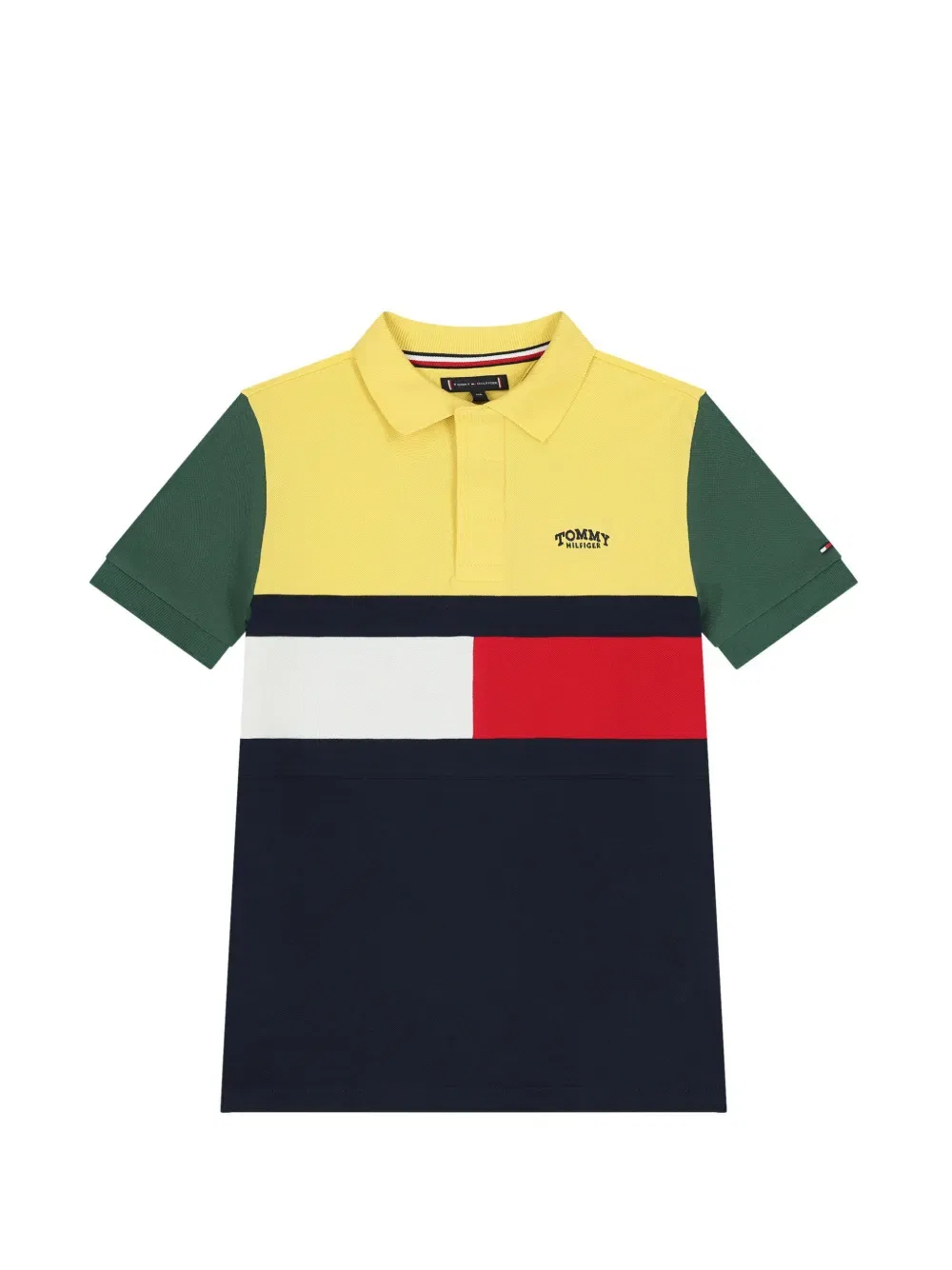 Поло с цветовыми блоками Tommy Hilfiger Junior, синий