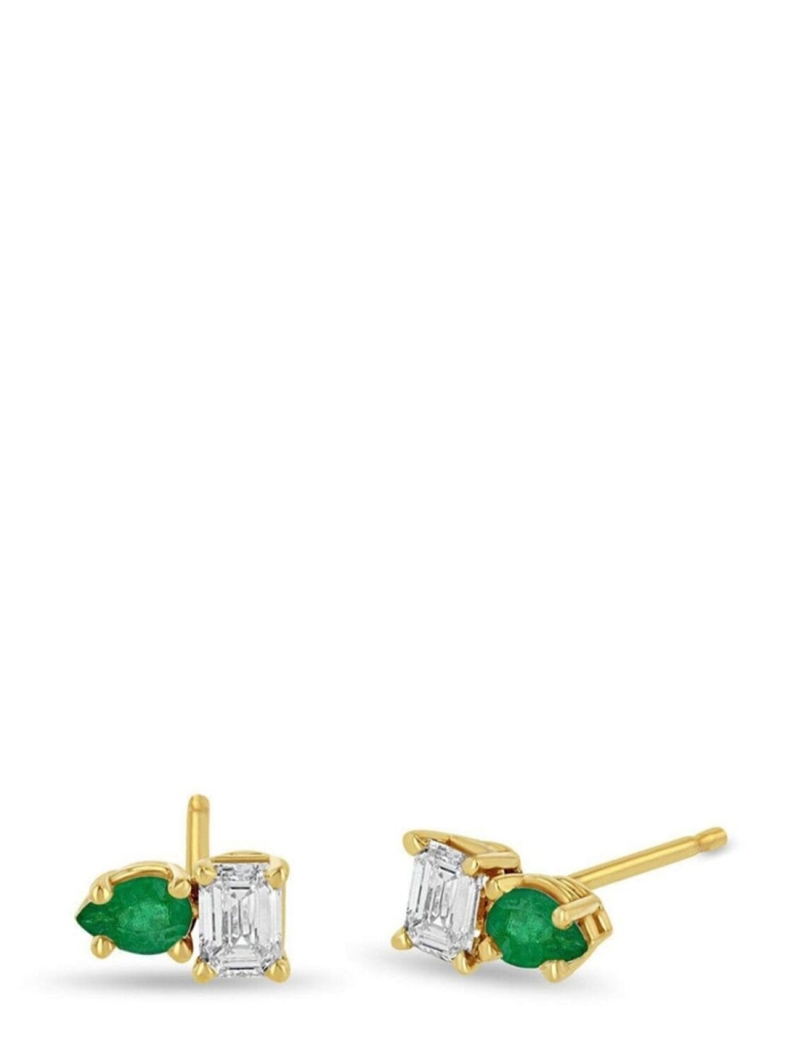 

Серьги из желтого золота с изумрудом и бриллиантами Zoë Chicco, золотой