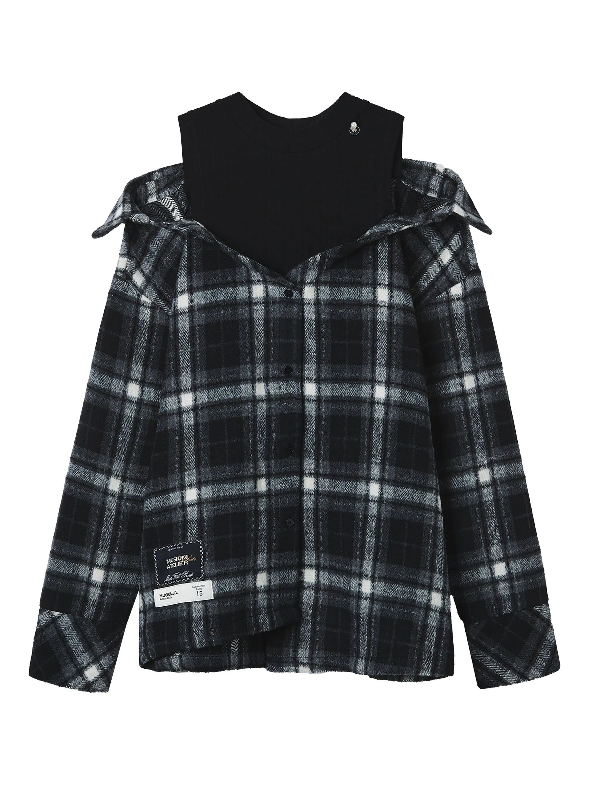 

Клетчатая рубашка на пуговицах Musium Div., черный