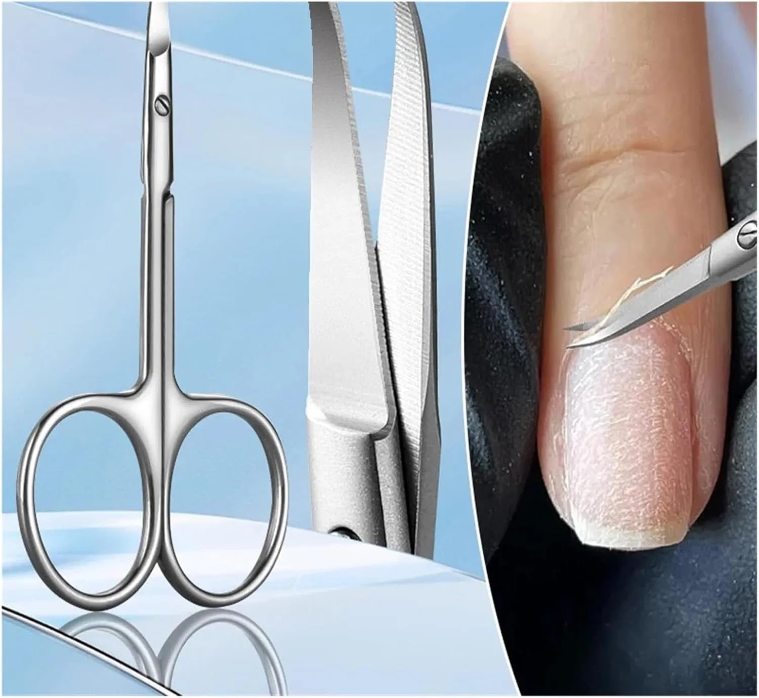 Ножницы для кутикулы с изогнутым кончиком Lzzyfpx, Silver — фото 3