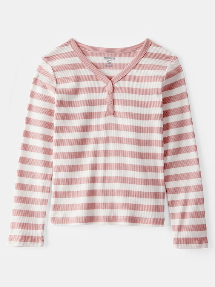 

OshKosh Футболка с длинными рукавами бело-розового цвета