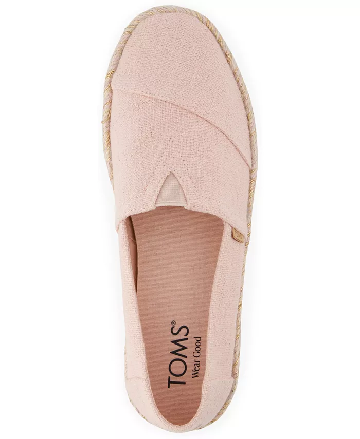 Женские эспадрильи Alpargata Rope 2.0 на плоской подошве без шнуровки TOMS, розовый — фото 4
