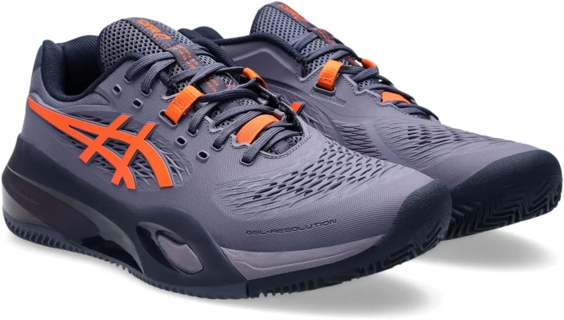 Кроссовки теннисные ASICS Gel-Resolution X, Greyish Purple/Nova Orange — фото 2