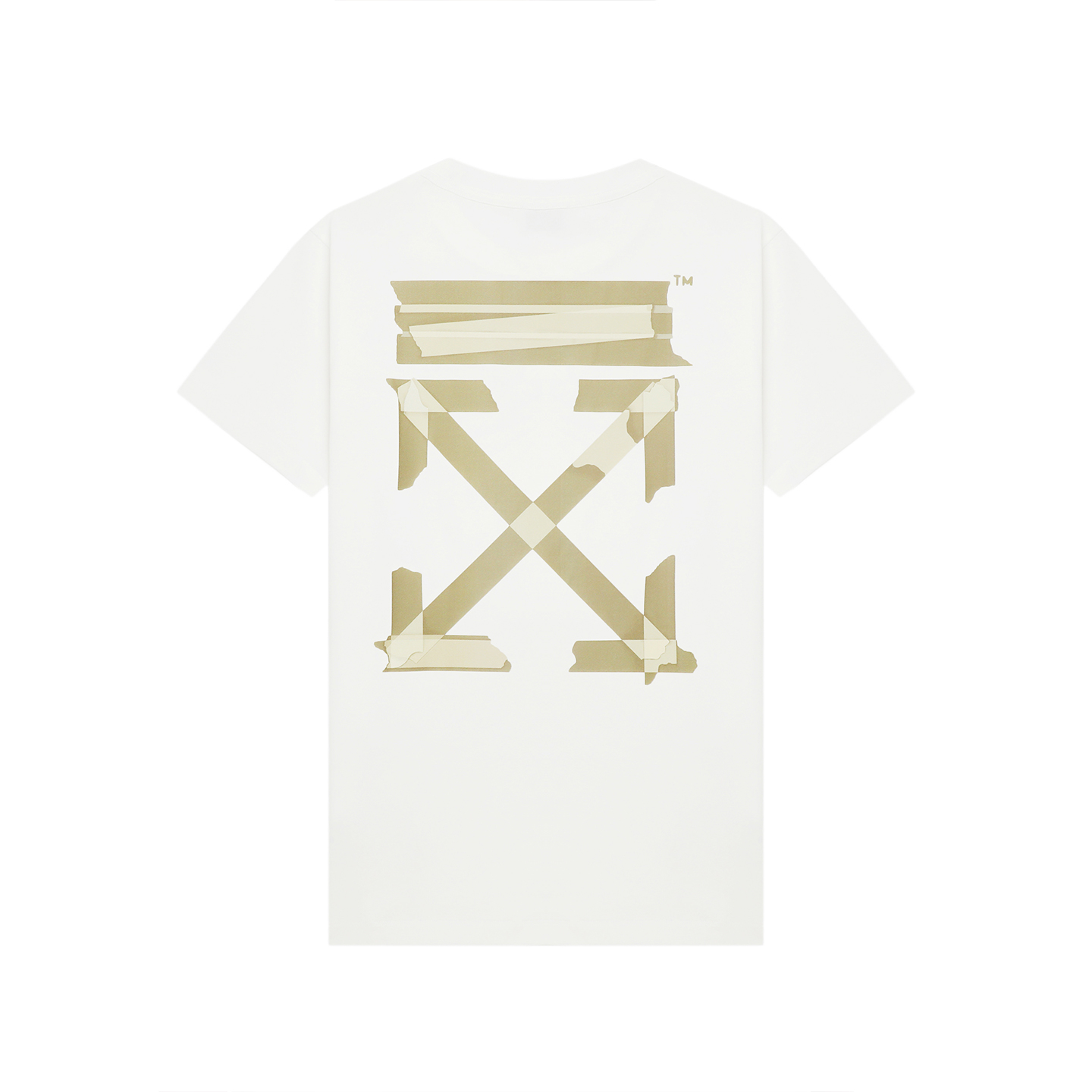 OFF-WHITE OFF WHITE Футболки Unisex Бежевые Crew Neck Moderate Heavyweight — фото 3