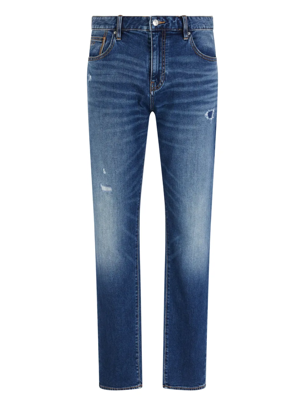 

Джинсы с эффектом потертости и карманами Armani Exchange, синий