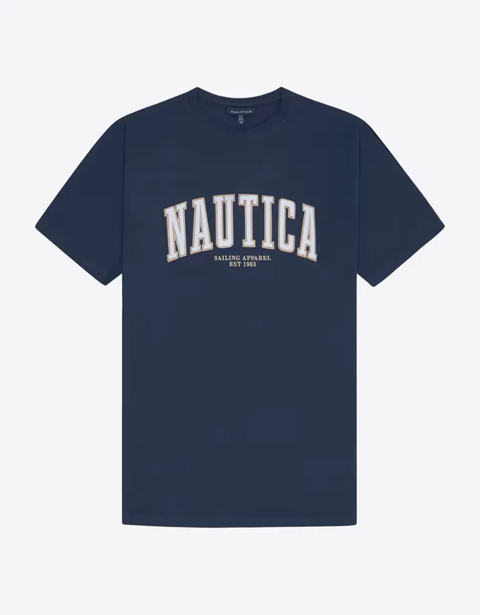 

Мужская футболка с короткими рукавами и круглым вырезом Nautica, тёмно-синий