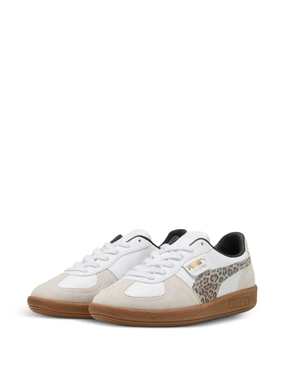 Низкие кроссовки Palermo с леопардовым принтом Puma, белый — фото 2