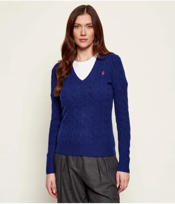 Шерстяной свитер Кимберли slim fit Polo Ralph Lauren, васильковый