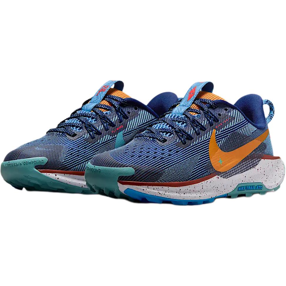 Детские кроссовки Pegasus Trail 5 с низким верхом, устойчивые к истиранию Nike, синий/оранжевый — фото 3